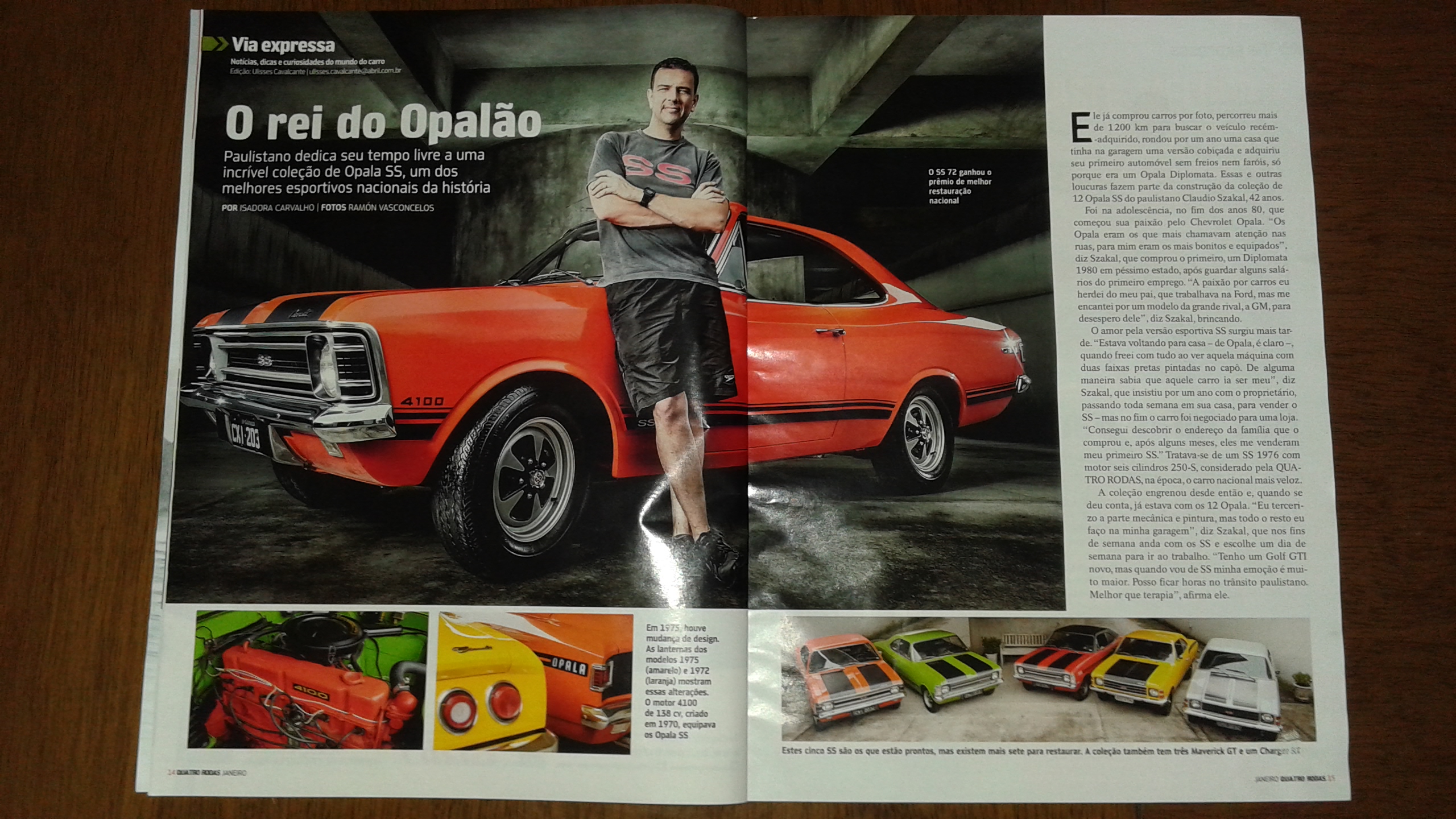 Matéria Revista Quatro Rodas - O Rei dos Opalões - Janeiro / 2015